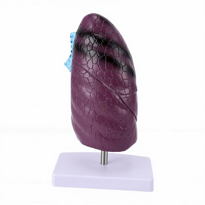 Long Anatomie Model Rokende Long Model Vergelijking Lesinstrument voor Anatomie Onderwijs gray
