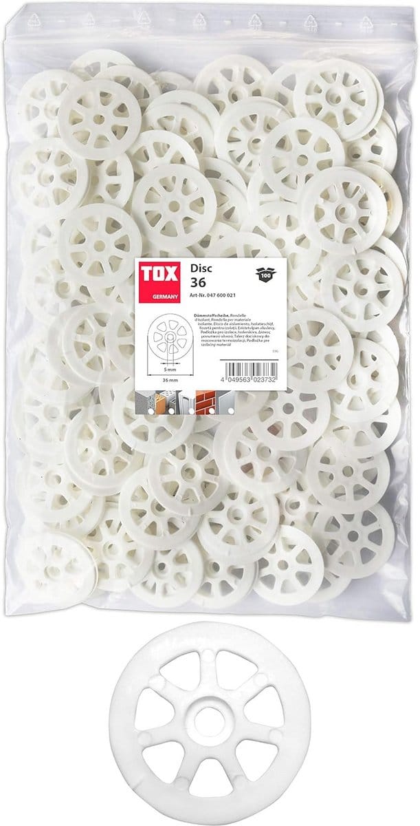 Isolatiediscs voor Houtbevestiging - Set van 100 Stuks