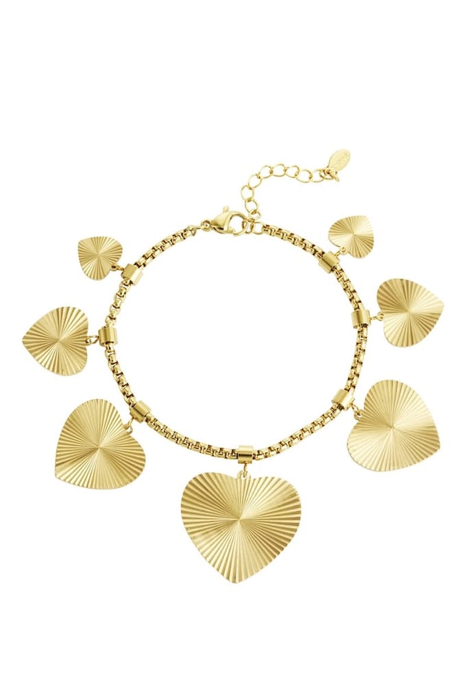 Bijoutheek Armband (Sieraad) Hartjes Structuur Goud
