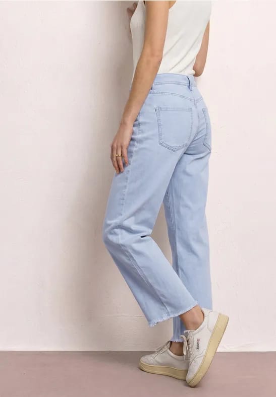 Wide Legs jeans met franje aan de zoom
