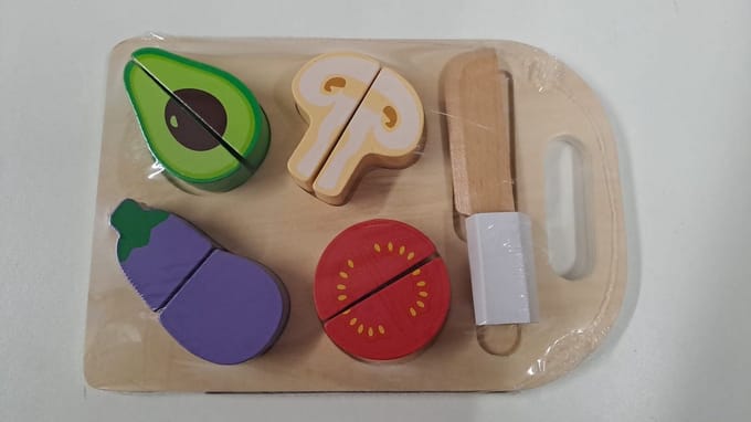 laying Kids Houten Snijgroente op Snijplank