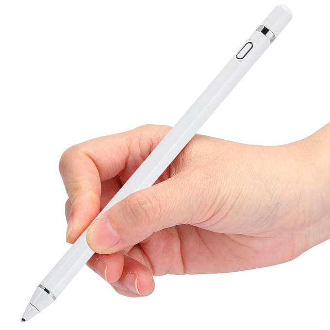 Touchscreen Pen Ingebouwde Lithium Batterij Capacitief Tablet Mobiele Telefoon Universeel(Wit ) wit