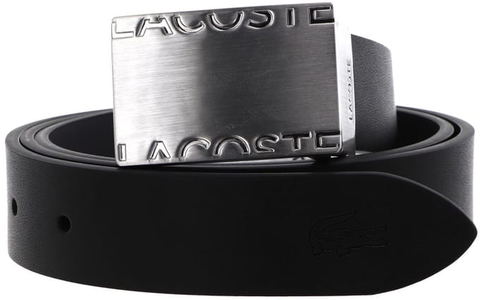 LACOSTE Leren Riem Elegance 30 Reversible in Box W110 Noir Gris Zwart Grijs