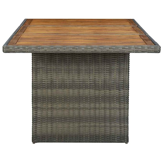 vidaXL - Tuintafel - poly - rattan - en - massief - acaciahout - bruin