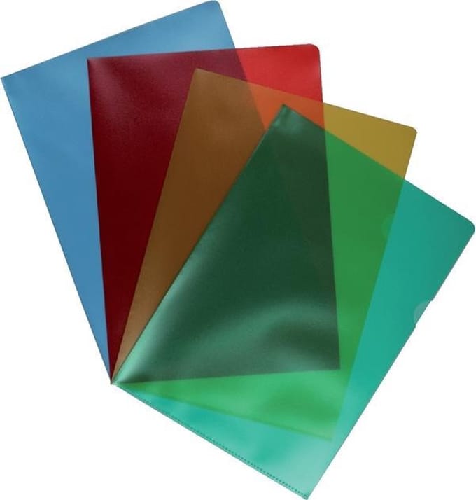 Insteekmap L-model Quantore - A4 - PP - 0.12mm - 4 kleuren - 100 stuks