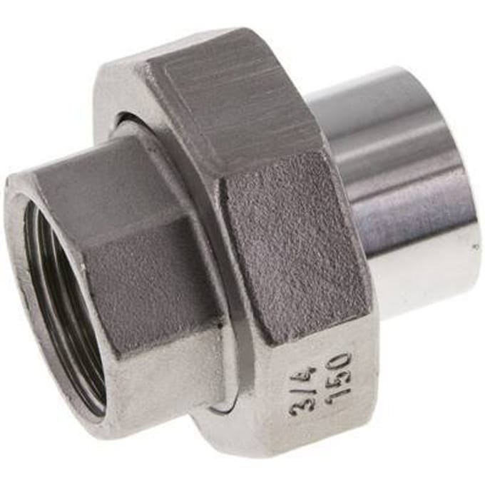 Rechte Koppeling Rp3/4 '' Binnendraad X 26.9mm Laseind RVS Vlakke Afdichting PTFE 150bar