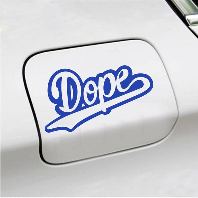 Bumpersticker - Dope - 10 X 18 - Blauw