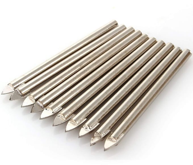 Dailygoods- Glasboor Set 10 x 6mm - Boorstandaard - Boorstofopvanger