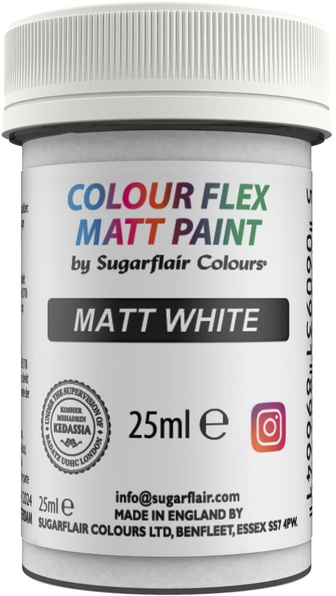Sugarflair Edible Matt Paint Wit 25ml