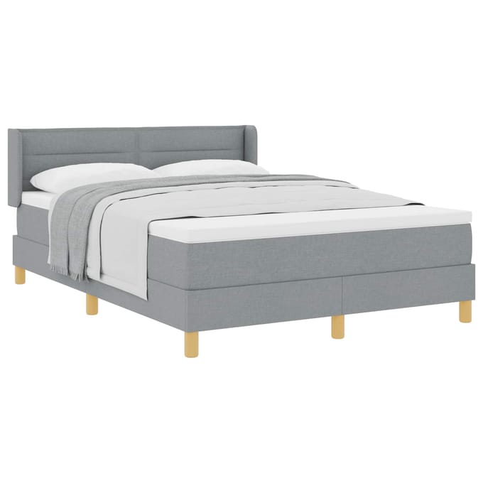 vidaXL - Boxspring - bed - met - matras - Lichtgrijs - 200 - x - 160 - cm - Stof