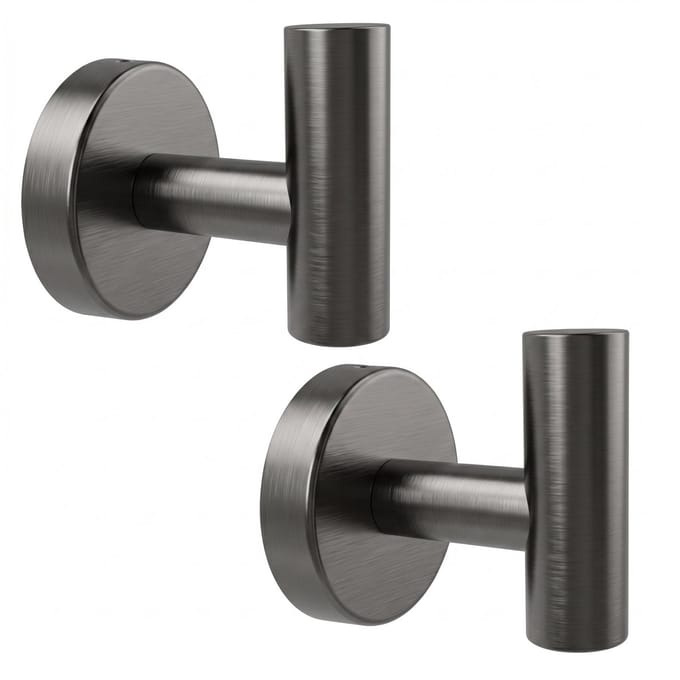 EAVY - Handdoekhaak set van 2 - Boren - Schroef - Gun Metal