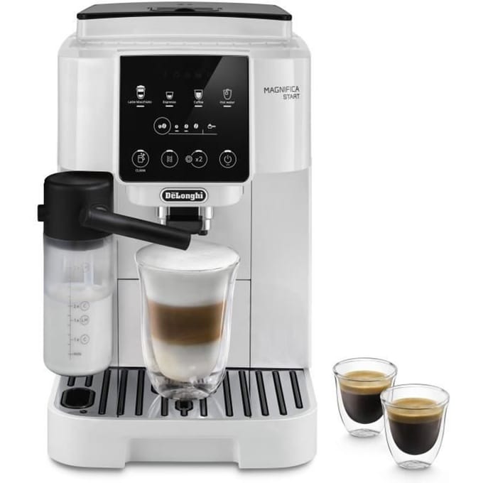 Machine expresso broyeur - De'Longhi - Magnifica start - ECAM220.61.W - 4 recettes - Blanc inox blanc
