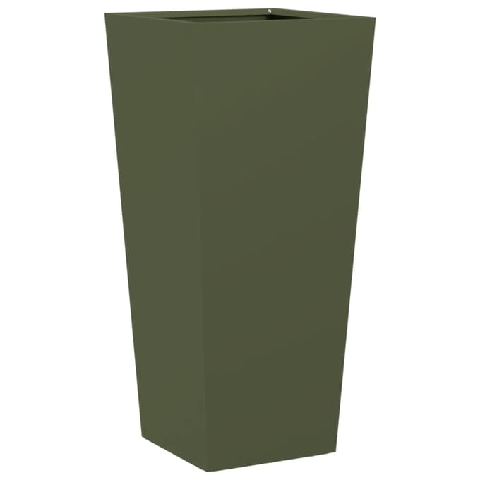 vidaXL - Plantenbak - 35x35x75 - cm - staal - olijfgroen