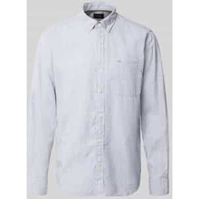 camel active Overhemd van linnenmix - Maat menswear-3XL - Stormblauw