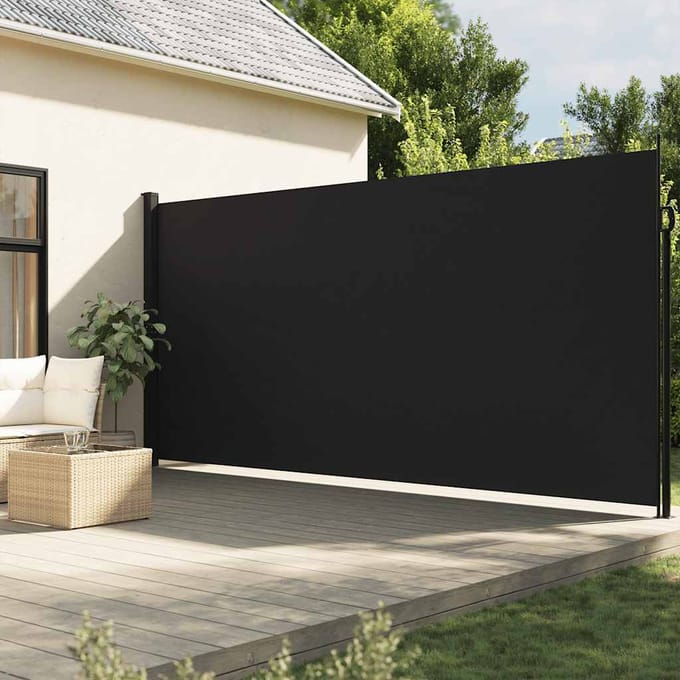 vidaXL - Windscherm - uittrekbaar - 220x300 - cm - zwart