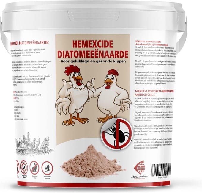 Mercator-groep Terre de diatomée - contre le pou rouge - 10 litre seau