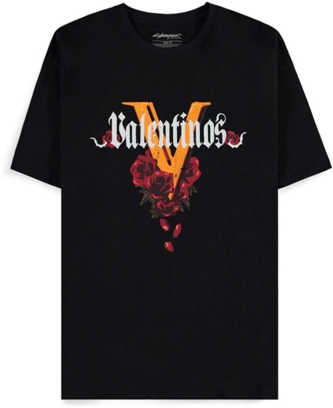 Cyberpunk 2077 - Valentino's Unisex Tshirt - M - Zwart