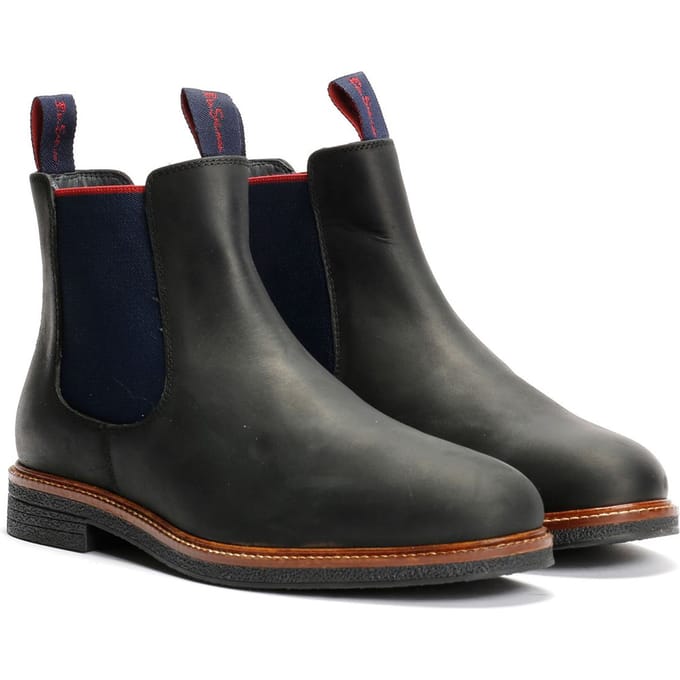 Ben Sherman Walker Chelsea Leren Zwarte Herenlaarzen