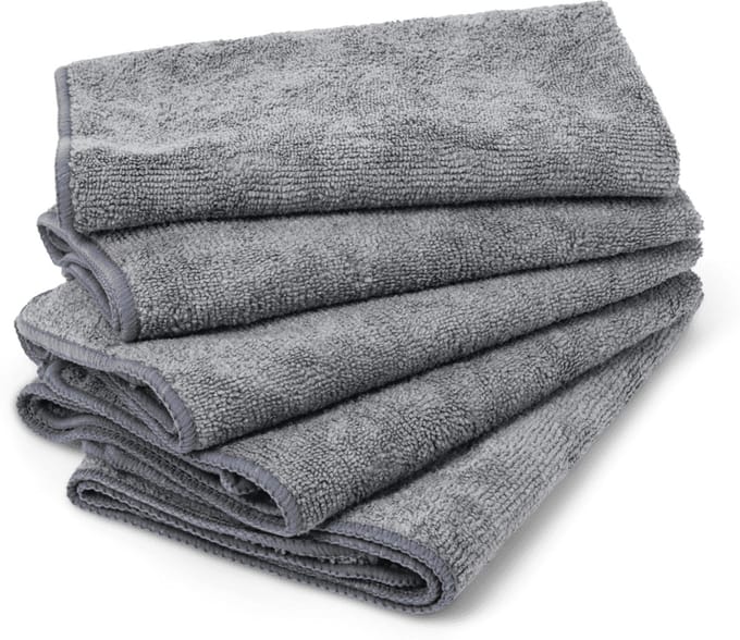 Fibb® Microvezeldoekjes - 5 stuks - Vaatdoekjes - 40x40cm - Grijs