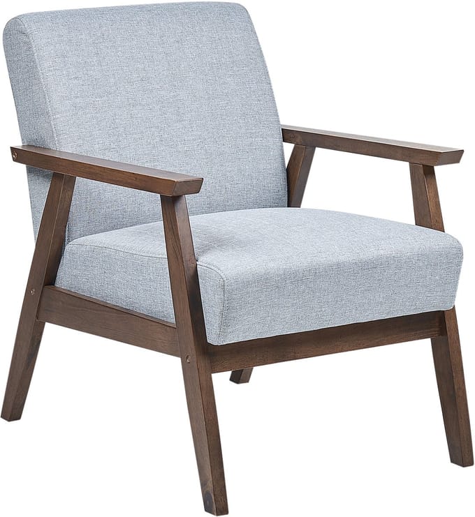 ASNES - Fauteuil - Lichtgrijs - Polyester
