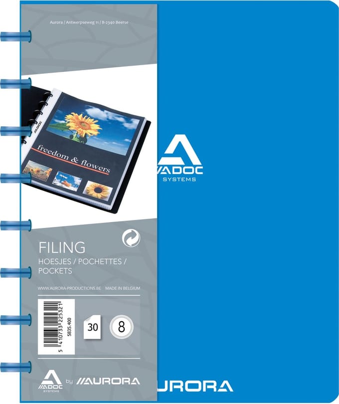 Adoc Showmap Bind-Ex Standaard A5 30 hoezen Blauw