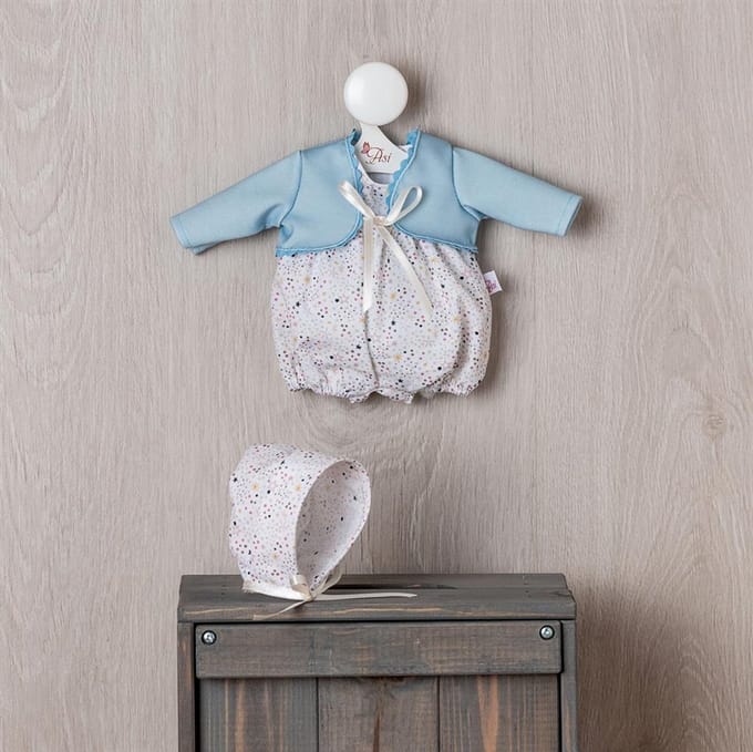 Asi poppenkleding bodysuit en mutsje Estrella multicolor polyester.