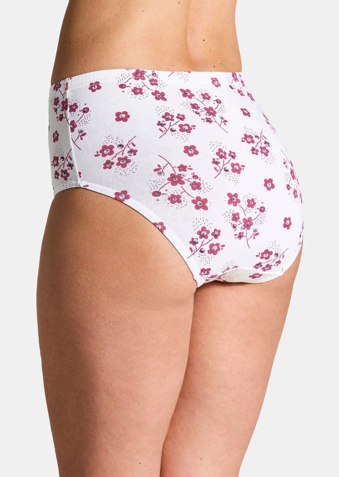 Set katoenen tailleslips - wit / roze - Gr. 48 van Goldner Fashion