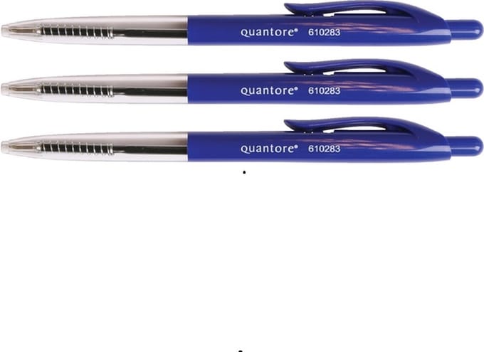 Balpen Quantore drukknop blauw medium - 500 stuks