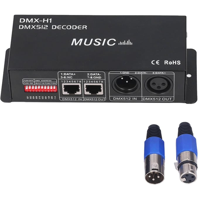 4 Kanaals DMX 512 Decorder Instelbare RGB Dimming LED Decorder Controller voor Bars Hotels Sober black
