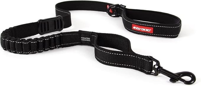 EzyDog Zero Shock Lange Honden Riem - Looplijn voor Hond - 120cm - Zwart