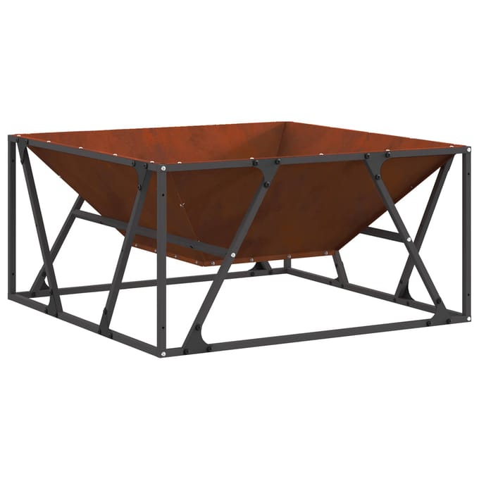 vidaXL - Vuurkom - Roestig - 80 - x - 80 - x - 40 - cm - weervast - staal