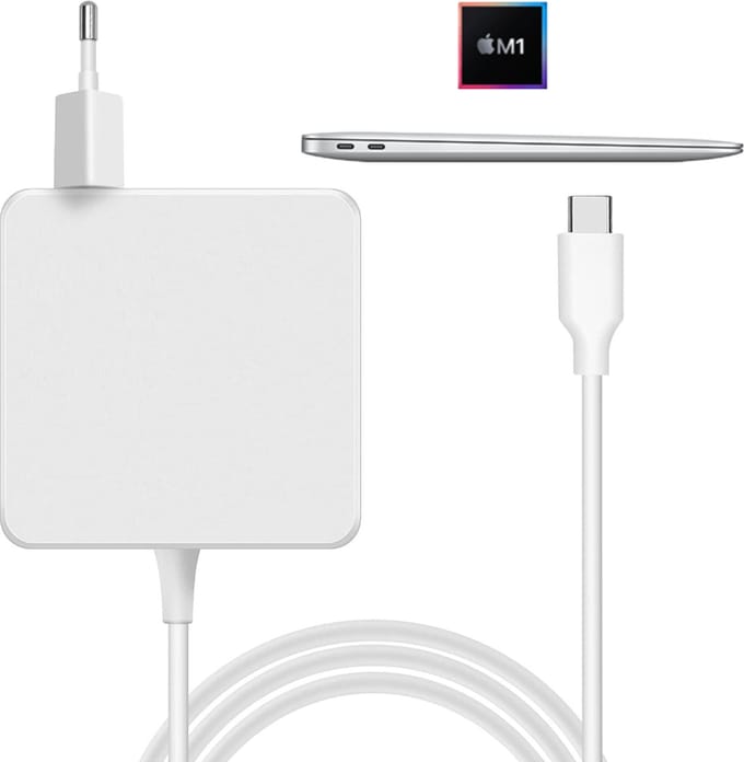 45w usb C oplader 2 meter - 45 watt snellader - Oplaadstekker met vaste usb C kabel - Power Delivery