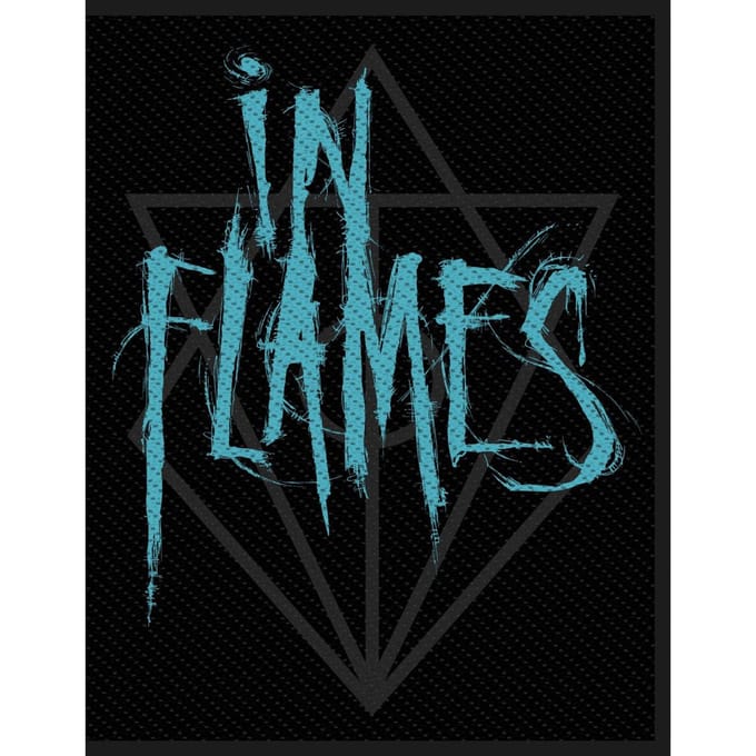 In Flames Patch - Scratched Logo - voor Geen - zwart-blauw