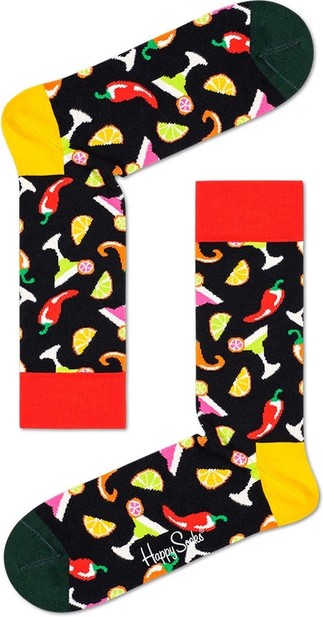 Happy Socks - Drank Sokken  - Sokken Heren -  Zwart Multi - Maat 41-46