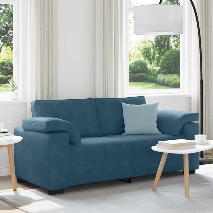vidaXL Loveseat Sofa Blauw 180x77x82 cm Fluweel