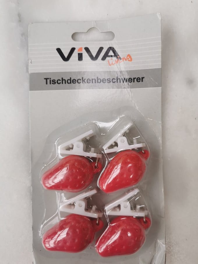 Tafelkleedgewichtjes Aardbei 4stuks
