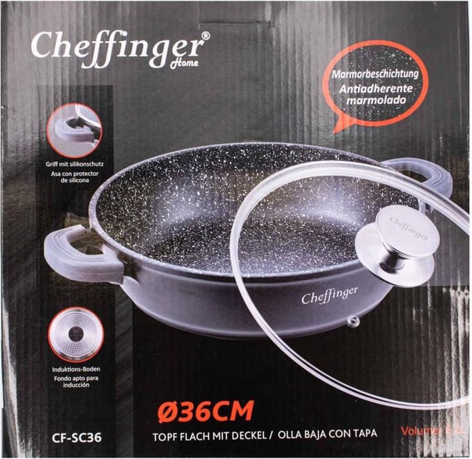 Cheffinger 36cm Lage Kookpot / Braadpan - CF-SC336