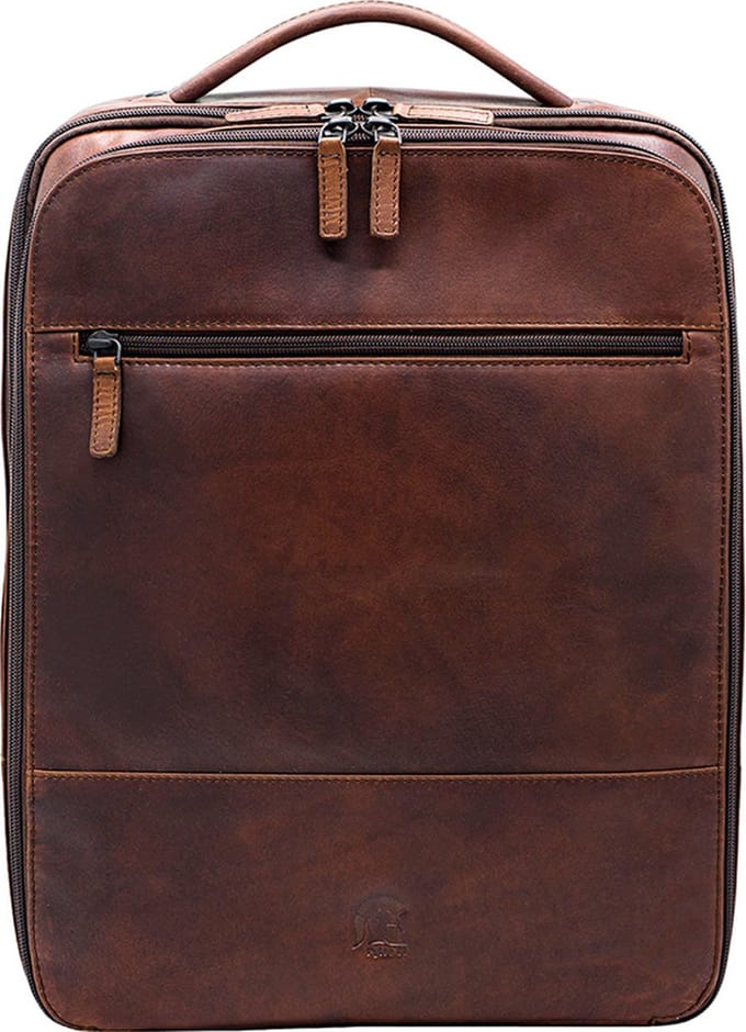 Pylos59 Brenton Laptoprugzak - Leer - 15.6 inch - 17L - Cognac