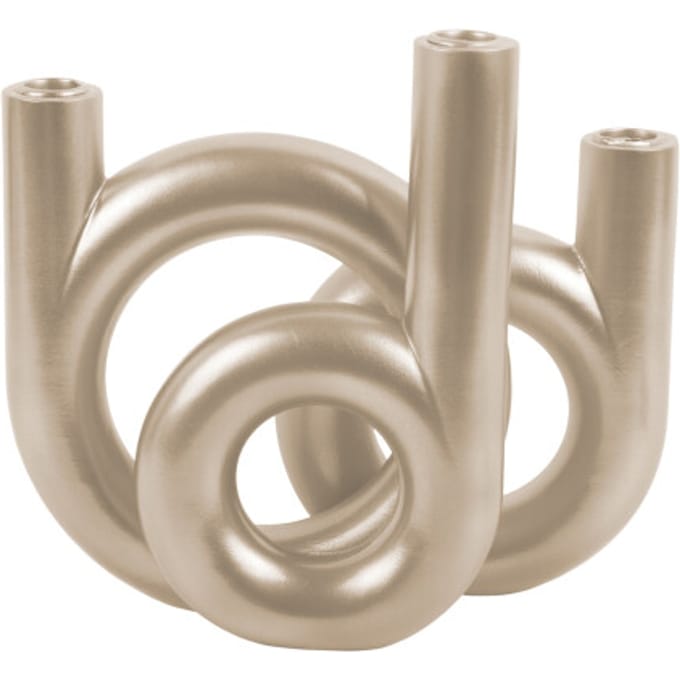 Present Time Kandelaar Rings Medium - Goud - 18x12x20cm - Scandinavisch - Polyresin