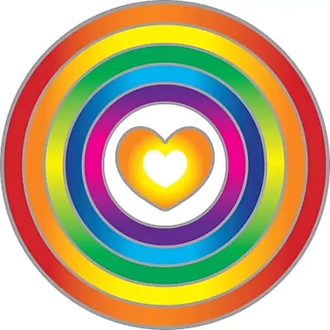 Yogi & Yogini - Raamsticker - Regenboog Hart