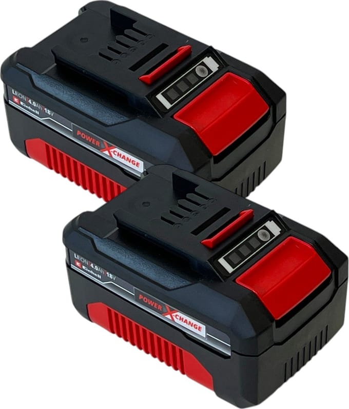 Einhell 2x Power X-Change oplaadbare accu 18 V 4,0 Ah Li-Ion ( 2x 4511396 ) met laadniveau-indicator