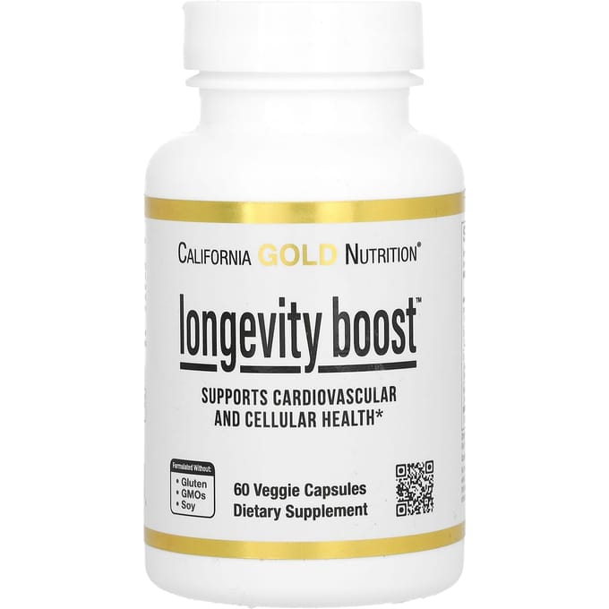 California Gold Nutrition, Longevity Boost, 60 Veggie Capsules