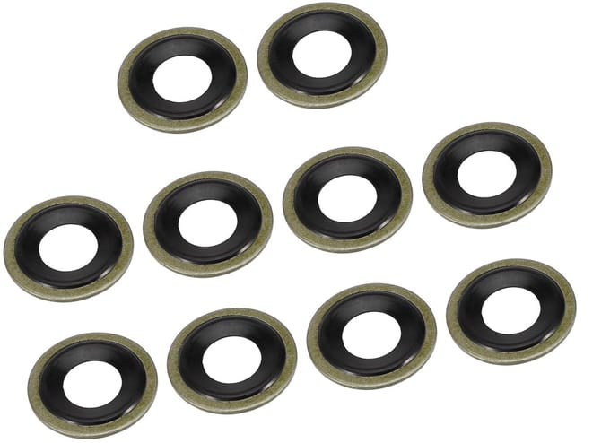 Dailygoods- Olieafvoerstekker - 10 Stuks - Aluminiumlegering - Binnendiameter 12 mm - Buitendiameter 25 mm - Dikte 2 mm - Afdichtring