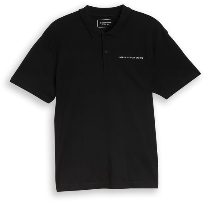 Tom Tailor Denim - Relaxed fit poloshirt van katoen - Maat XS - Black