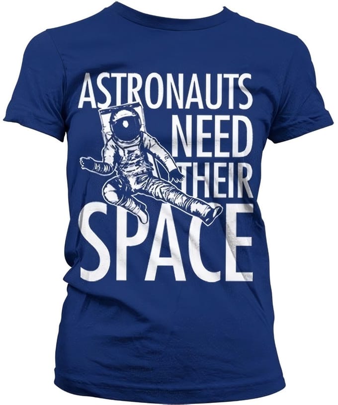 Hybris Astronauts Need Their Space Girly T-shirt voor dames, marineblauw
