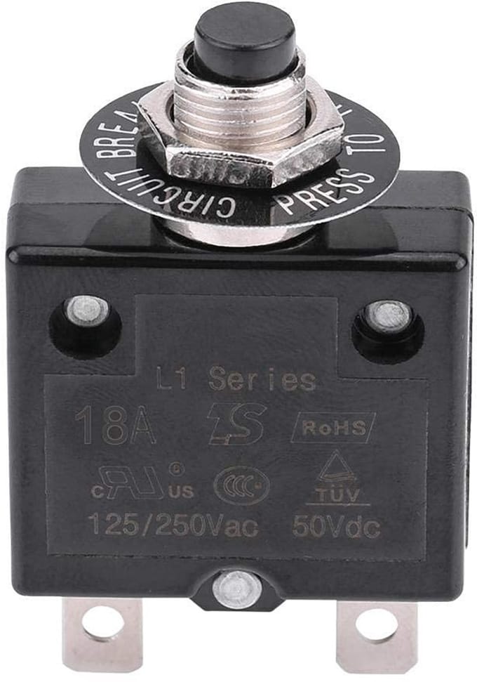 Allecto - Manual reset current switch - Overloadbeveiliging - Robuust ontwerp - Compacte schakelaar - Automobielen en industrie - 1-polig - 18A