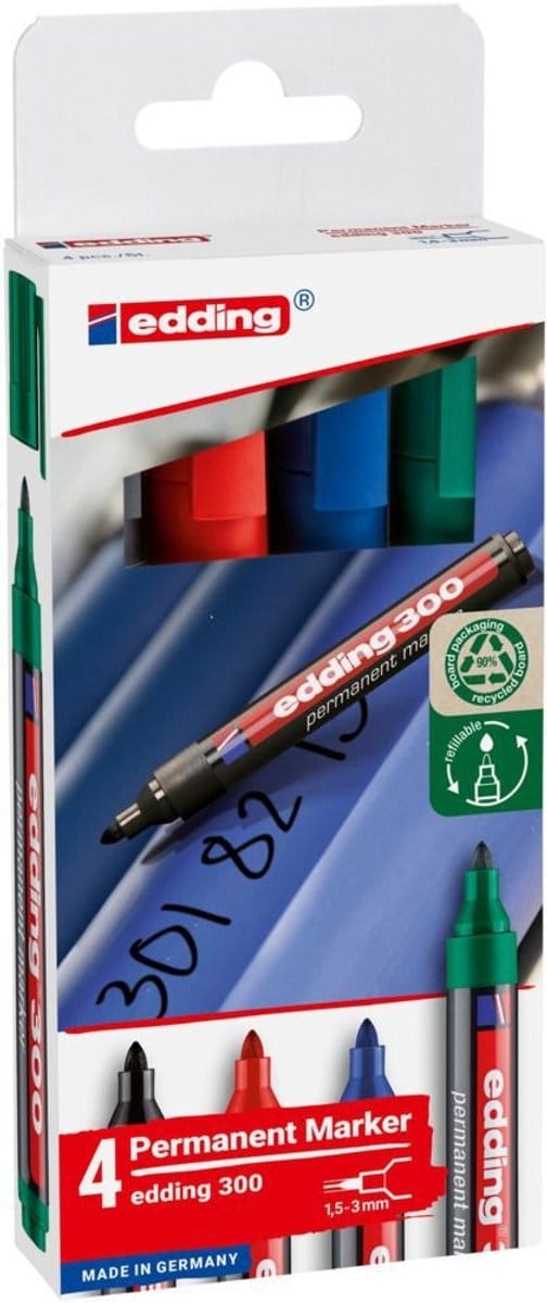 Viltstift edding 300 rond 1.5-3mm 4st assorti | 10 stuks