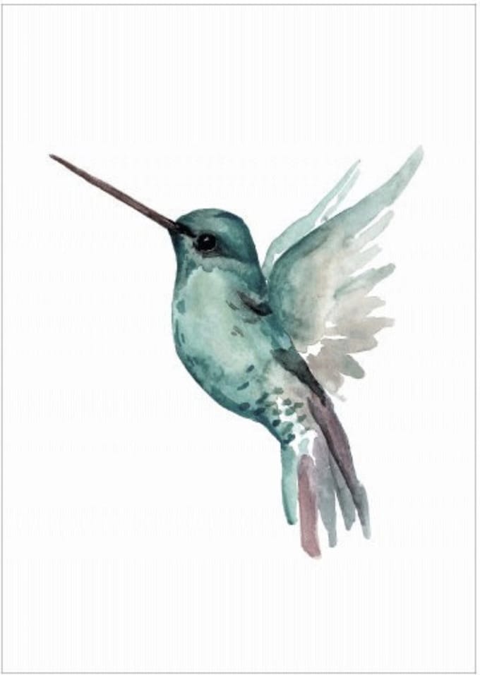 Days of Bloom Poster A3 Kolibri / Hummingbird Jade