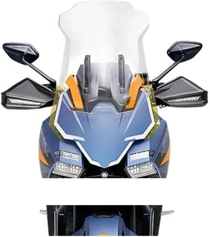 Motorruit Windscherm - Borst Protector - Winddicht Rijden - Verbeterde Stabiliteit - 52 cm - Transparant