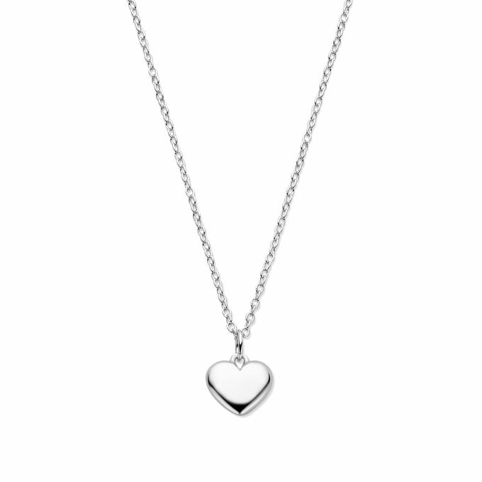 Zilver gerhodineerd collier hartje 41 - 43 - 45 cm - 1339915